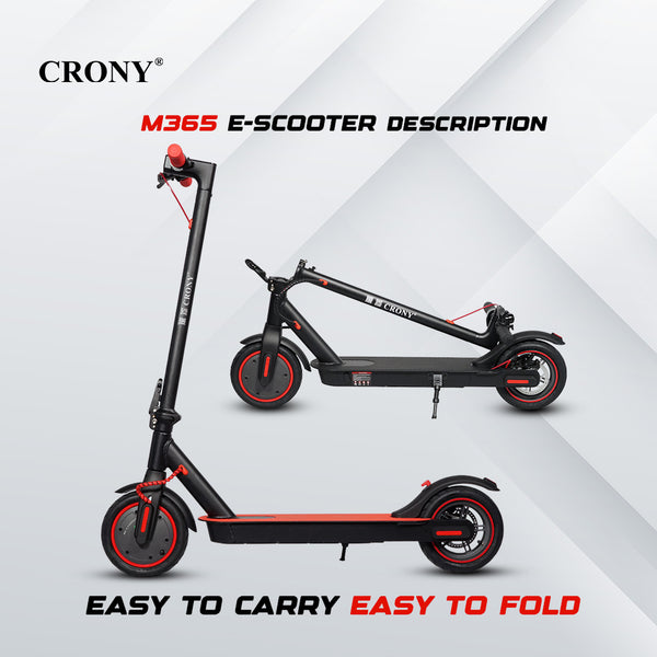 CRONY M365 Foldable Electric Scooter, Lightweight Commuter Scooter for Adults Kids, 250W Motor, Smart App Control, 25-45KM/H Max Speed, 10-25KM Range