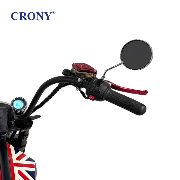 CRONY X1 Electric Motorcycle, 3000W Motor, 60V 12Ah Battery, 60-80KM/H Max Speed, 25-35KM Range, Front & Rear Disc Brakes, Front & Rear Suspension, LCD Display, LED Lights, Bluetooth Speaker, Mobile Phone Holder, Harley Bag