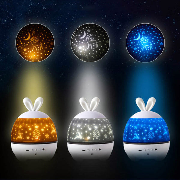 rabbit 6 kinds of pattern light Starry Sky Luminous Projection Nebula Music