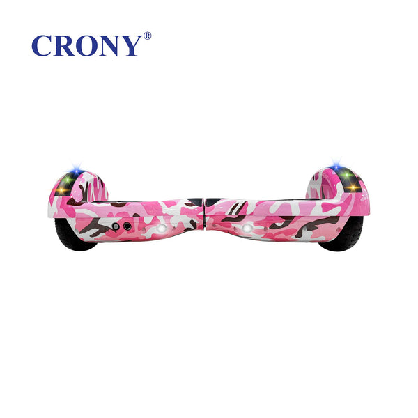 CRONY D1+ Pink Smart Self-Balancing Hoverboard 250W Bluetooth Speaker, LED Lights, ABS Body, 12KM/H Speed, 15KM Range, Electric Hoverboard for Kids & Adults