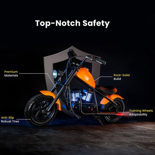 CRONY EL-MB03P Children Harley black plating With APP Bluetooth Motor sounds and fake smoke LED light