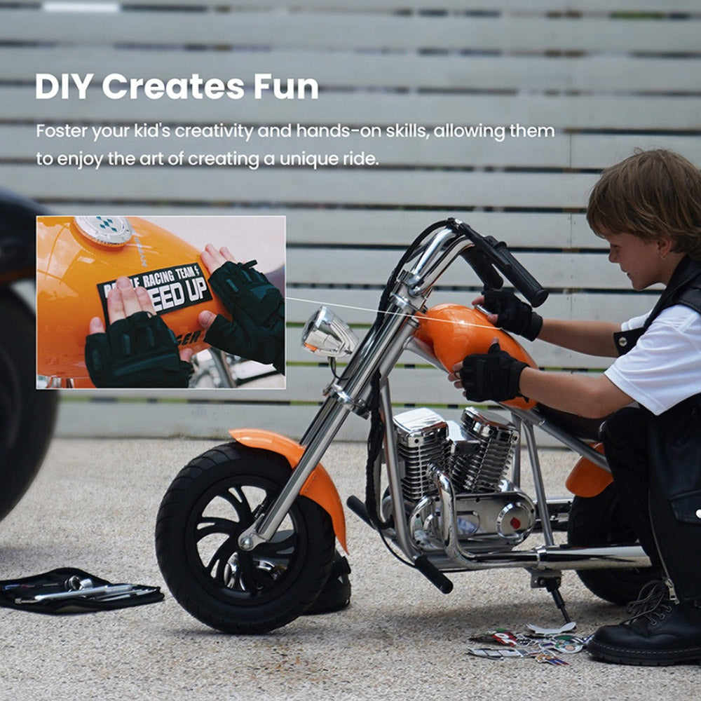 CRONY EL-MB03P Children Harley black plating With APP Bluetooth Motor sounds and fake smoke LED light