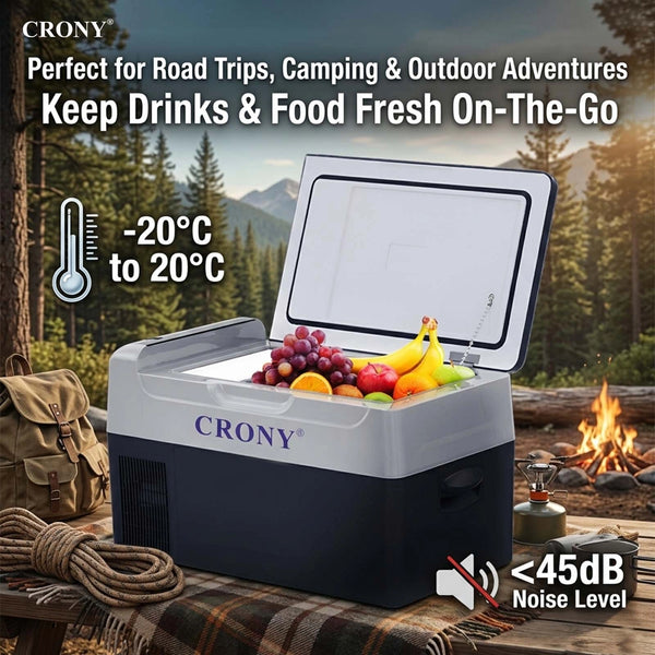 CRONY Portable Mini 12V Car Refrigerator Cooler Compressor 22L Car Fridge Freezer