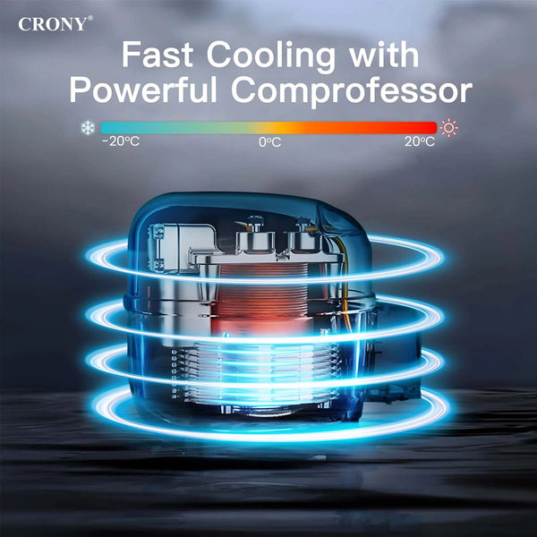 CRONY Portable Mini 12V Car Refrigerator Cooler Compressor 22L Car Fridge Freezer
