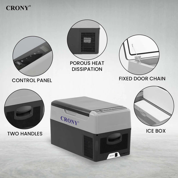 CRONY Portable Mini 12V Car Refrigerator Cooler Compressor 22L Car Fridge Freezer