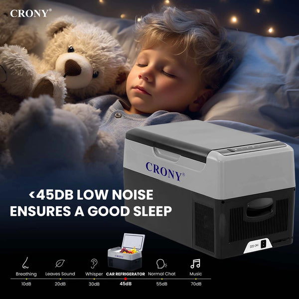CRONY Portable Mini 12V Car Refrigerator Cooler Compressor 22L Car Fridge Freezer