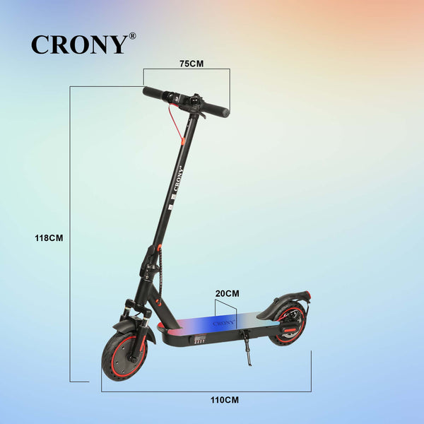 CRONY M365 Foldable Electric Scooter with Front Suspension & Durable Honeycomb Tires, 7-Colors LED Deck Lights, Lightweight Commuter Scooter with for Adults & Kids, Smart App Control