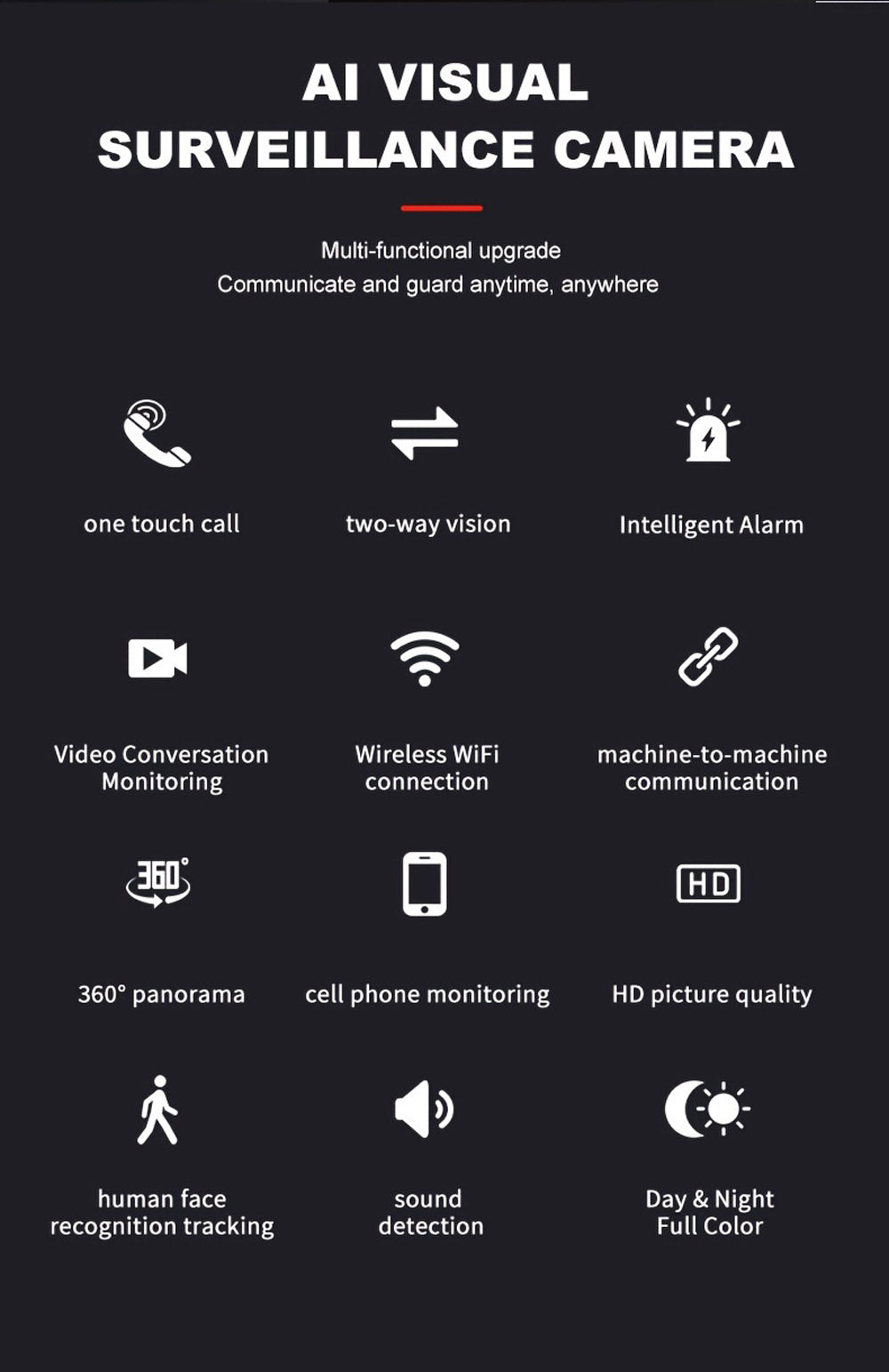 CRONY IV-20 V360Pro APP 1080P Video Calling WIFI HD Camera One-Click Video Calling Infrared Night Vision Video Baby Monitoring Camera