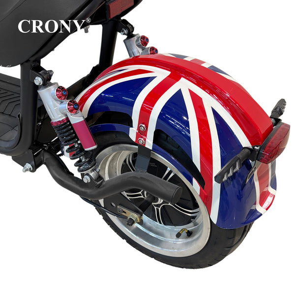 CRONY X1 Electric Motorcycle, 3000W Motor, 60V 12Ah Battery, 60-80KM/H Max Speed, 25-35KM Range, Front & Rear Disc Brakes, Front & Rear Suspension, LCD Display, LED Lights, Bluetooth Speaker, Mobile Phone Holder, Harley Bag