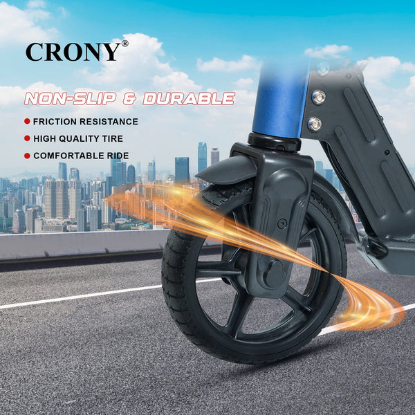CRONY S32 Kids Foldable E-Scooter with LED Light Bar RGB Deck Lights & LED Display & E-Brake and E-Accelerator & Extended Footrest Supports Up to 100KG
