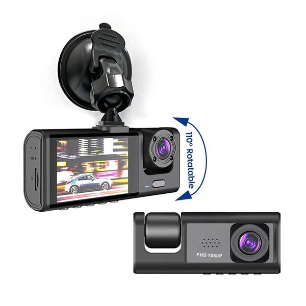 S11 Three-Camera 1920*1080 pushbutton dashcam 1080P DVR Dashcam Front Indoor and Rear View Camera Driving Recorder