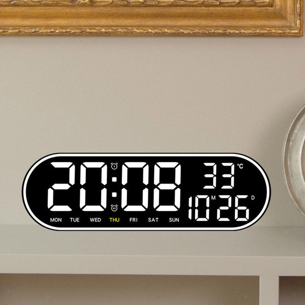 CRONY 8021 Clock Digital Wall Clock Alarm Clock Wall Mounted Adjustable Temperature Digital Clock Remote Control for Home