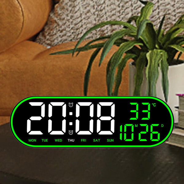 CRONY 8021 Clock Digital Wall Clock Alarm Clock Wall Mounted Adjustable Temperature Digital Clock Remote Control for Home