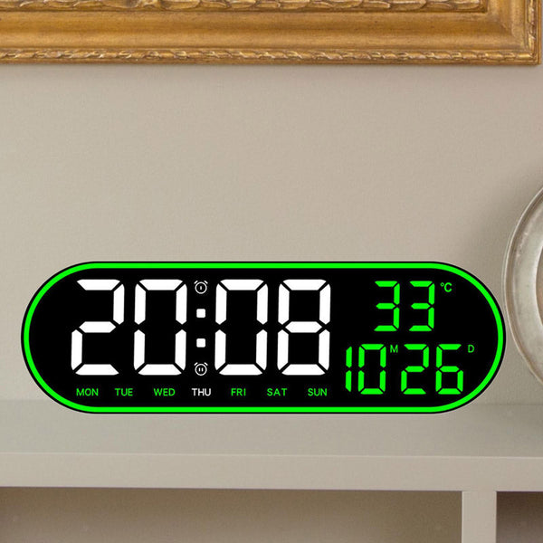 CRONY 8021 Clock Digital Wall Clock Alarm Clock Wall Mounted Adjustable Temperature Digital Clock Remote Control for Home