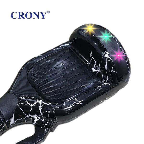 CRONY D1+ Black Smart Self-Balancing Hoverboard 250W Bluetooth Speaker, LED Lights, ABS Body, 12KM/H Speed, 15KM Range, Electric Hoverboard for Kids & Adults