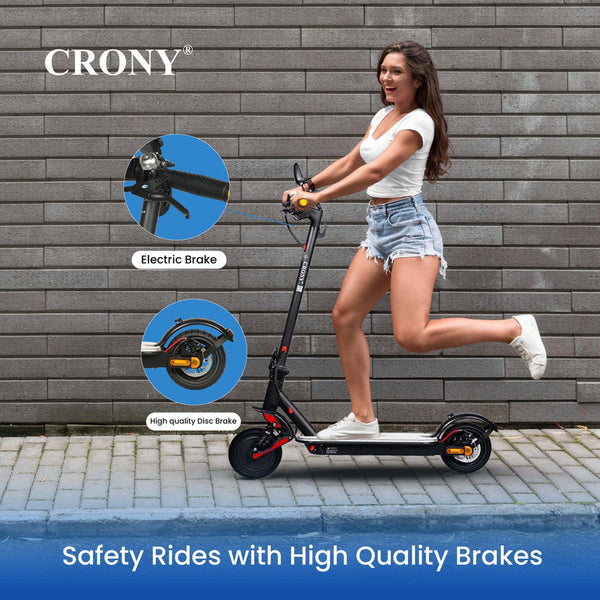 CRONY XM M365 High Configuration Electric Scooter Aluminum Alloy Frame with Front Shock Absorber, Bluetooth Speaker, and App Control.