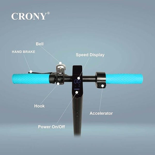 CRONY M365 Foldable Electric Scooter with Front Suspension & Durable Honeycomb Tires, 7-Colors LED Deck Lights, Lightweight Commuter Scooter with for Adults & Kids, Smart App Control