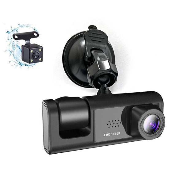 S11 Three-Camera 1920*1080 pushbutton dashcam 1080P DVR Dashcam Front Indoor and Rear View Camera Driving Recorder