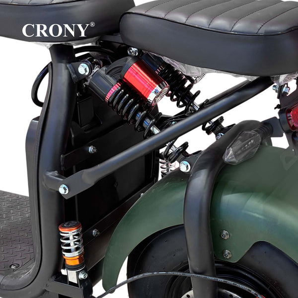 CRONY X2000 Advanced Electric Scooter Featuring 2000W Motor, Dual Hydraulic Suspension, Dual Seat Comfort Design, Anti-Theft System, Removable 60V Lithium Battery and 70KM/H Top Speed