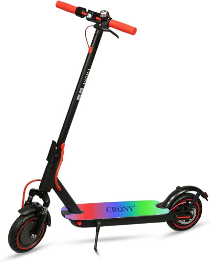 CRONY M365 Foldable Electric Scooter with Front Suspension & Durable Honeycomb Tires, 7-Colors LED Deck Lights, Lightweight Commuter Scooter with for Adults & Kids, Smart App Control