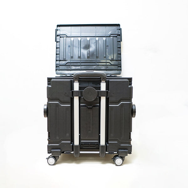 CRONY 75L Portable Secure Lid Folding Shopping Cart(Black)