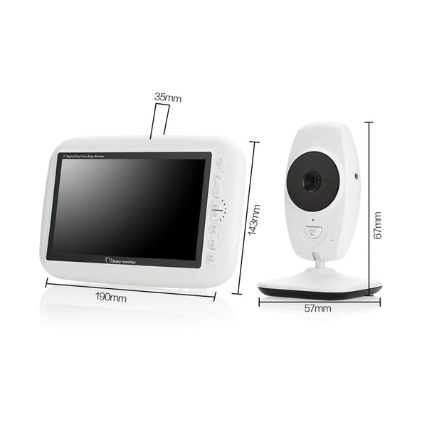 7inch TFT LCD Baby Monitor Infrared Night Vision IR LED Temperature Detection Two Way Talk Baby Camera - Edragonmall.com