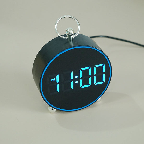 CRONY 8025 Electronic Clock Date Temperature Display Alarm Clocks With Atmosphere Light Voice-activated LED Digital Table Clock
