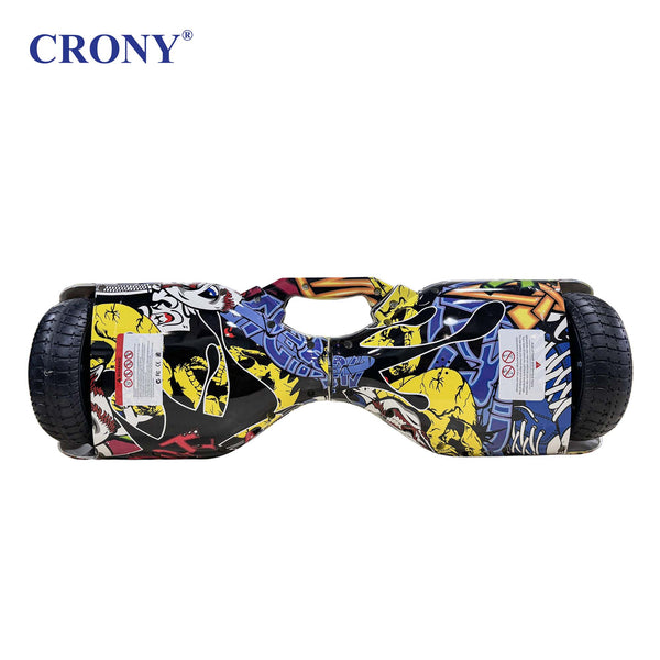 CRONY D1+ Yellow Smart Self-Balancing Hoverboard 250W Bluetooth Speaker, LED Lights, ABS Body, 12KM/H Speed, 15KM Range, Electric Hoverboard for Kids & Adults
