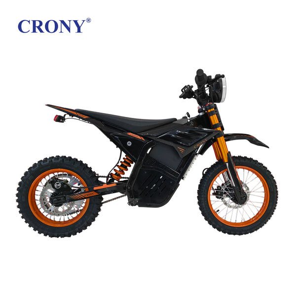 CRONY CRONY-01 High Configuration Electric Dirt Bike 2500W Motor, 48V 24Ah Battery, 45-55KM Range, 50-68KM/H Speed, Dual Suspension, Off-Road Tires, Bluetooth Speaker, LED Headlamp, Phone Holder, Digital Display, Free Helmet, 1 Year Motor Warranty