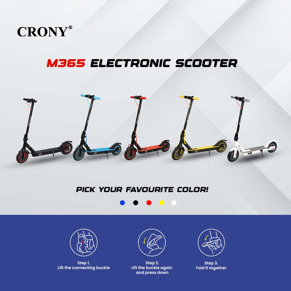 CRONY M365 Foldable Electric Scooter, Lightweight Commuter Scooter for Adults Kids, 250W Motor, Smart App Control, 25-45KM/H Max Speed, 10-25KM Range