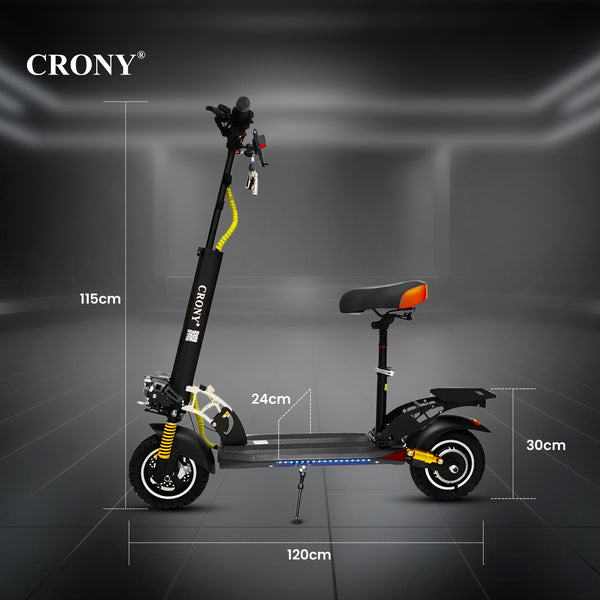 CRONY V10+ PRO 1500W 10 inch Wide tire High configuration E-Scooter Electric Scooter 10" Off-Road Tires Bluetooth Speaker Phone Holder