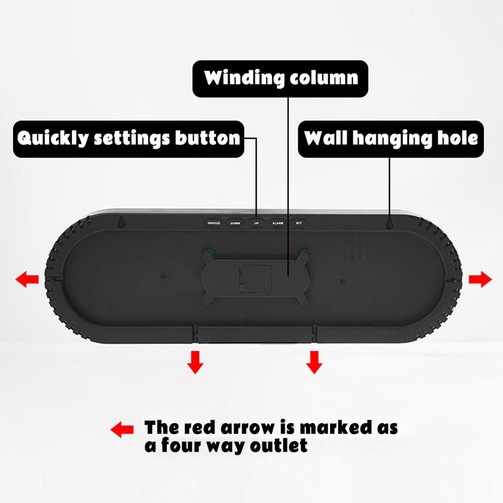 CRPONY 8021 White+Blue Electronic Clock Display 5 Adjustable Brightness Wall Clock For Home Farmhouse Office