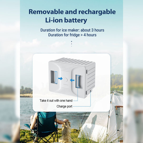 CRONY B35IM Ice Maker refrigerator with wheels Lever 38L Portable Ice Maker & Freezer Home & Car Use -20°C 7 Bullet Ice LED Control Wheels