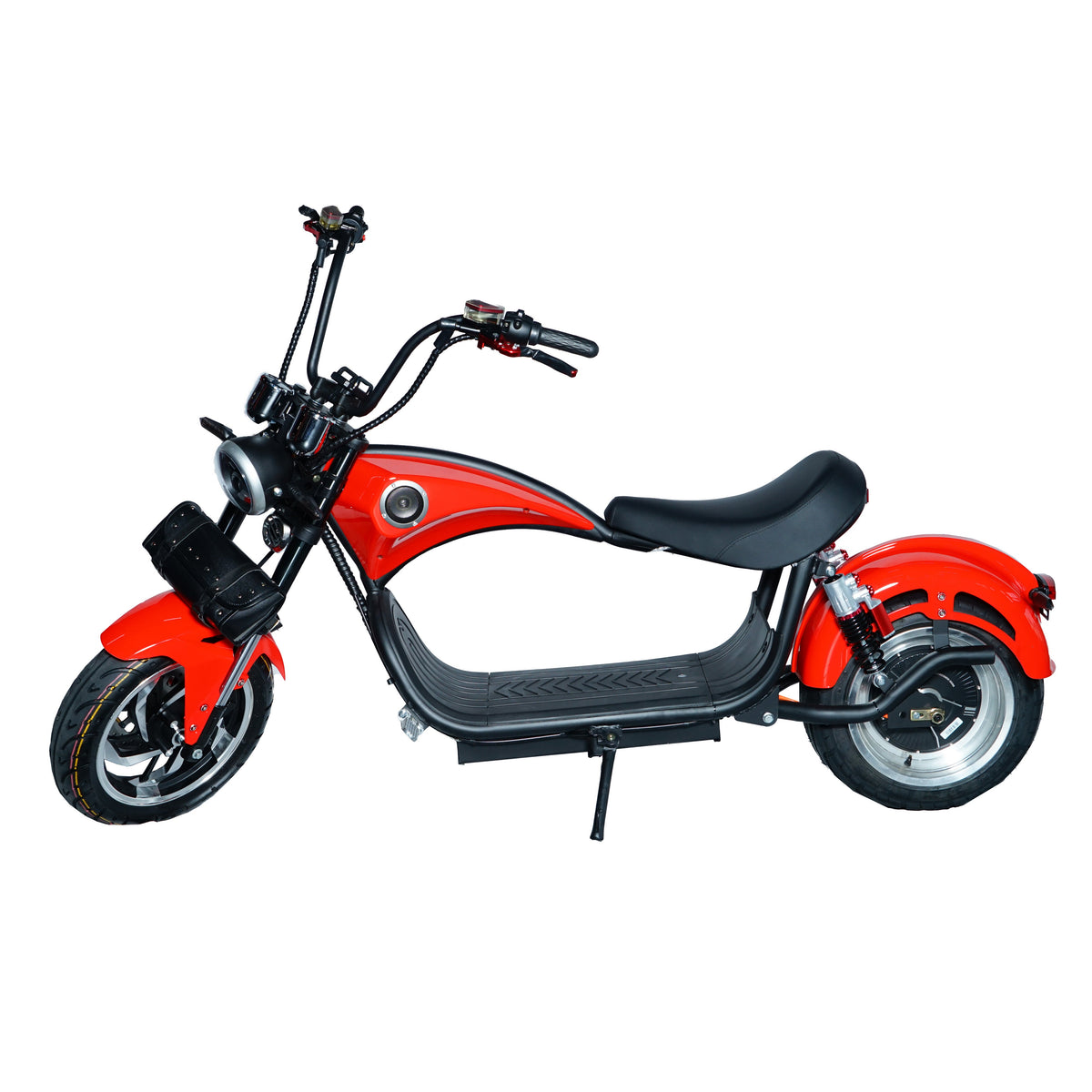 CRONY NEW X1 Harley Electrocar car With BT Speaker Electrocar car Citycoco Fat Tire Electric Motorcycle Red