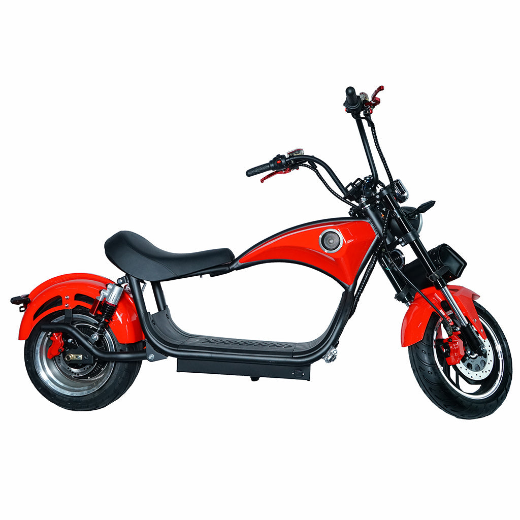 CRONY NEW X1 Harley Electrocar car With BT Speaker Electrocar car Citycoco Fat Tire Electric Motorcycle Red