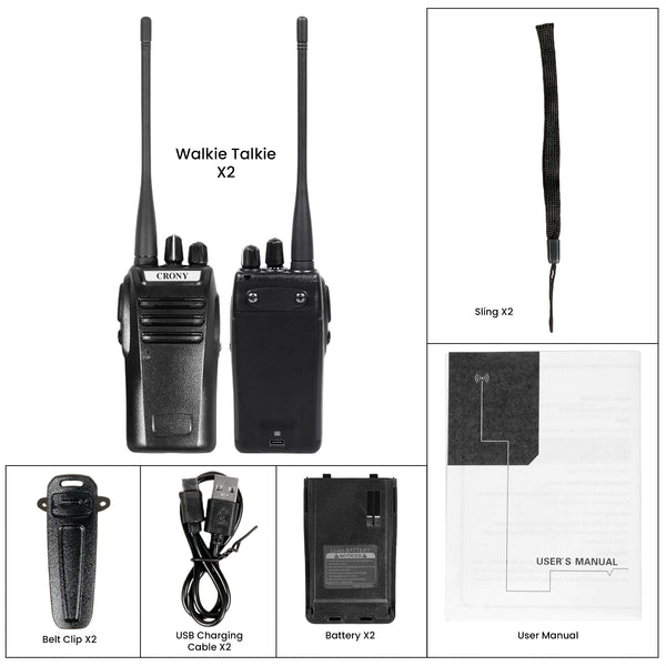 Crony 5W CY-810 Professional Walkie Talkies 2-7 KM Portable Handheld Civilian Two Way Radio Black