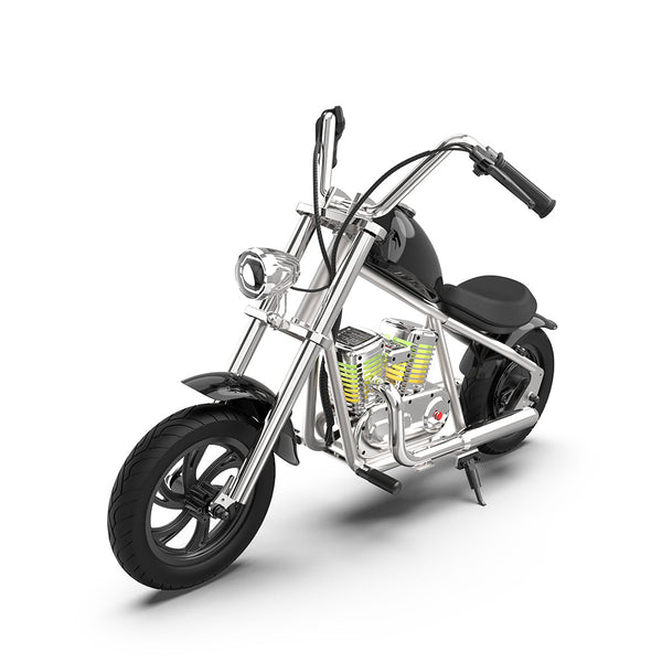 CRONY EL-MB03C Children Harley silver plating With APP Bluetooth Motor sounds and fake smoke LED light Electric Motorcycle