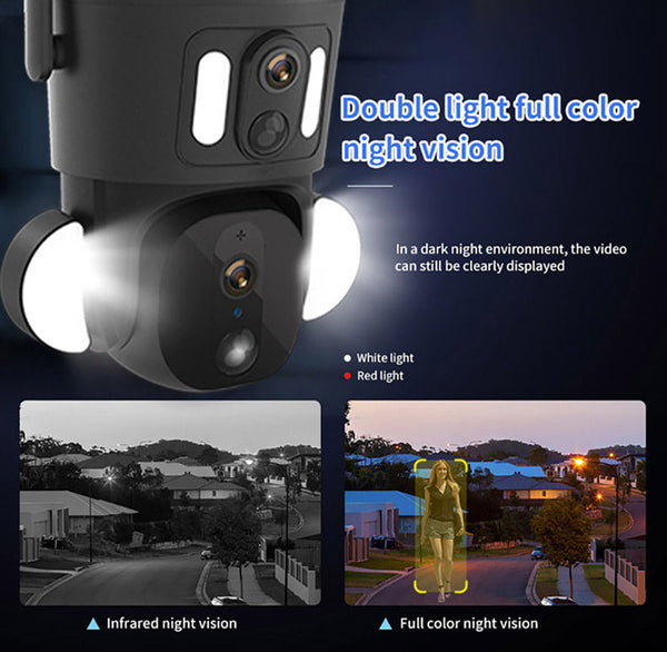 RBX-SD320 4G-4K-8MP RBX-SD320 WIFI-4K-8MP Solar Dual Linkage Battery PT Camera Built in Battery Outdoor Auto Human Tracking Solar Dual lens Camera