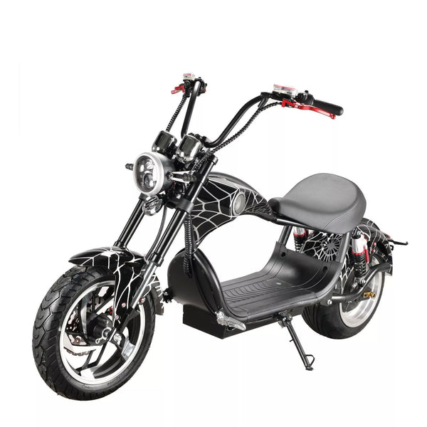 CRONY NEW X1 Harley Electrocar car With BT Speaker Electrocar car Citycoco Fat Tire Electric Motorcycle Red spider