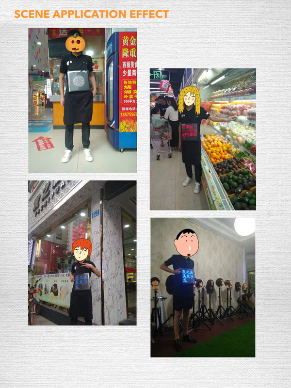 CRONY us-b005 LED display waistcoat Bios led | professional advertising | LED matrix LED screen panel vest | HD advertising board display AD Jacket