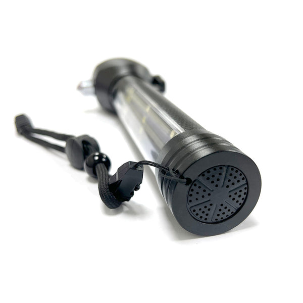 H04-T01 Solar Powered Tactical Flashlight Multi Function Outdoor Car LED Flashlight Ultra Bright Torch Light, with Safety Hammer