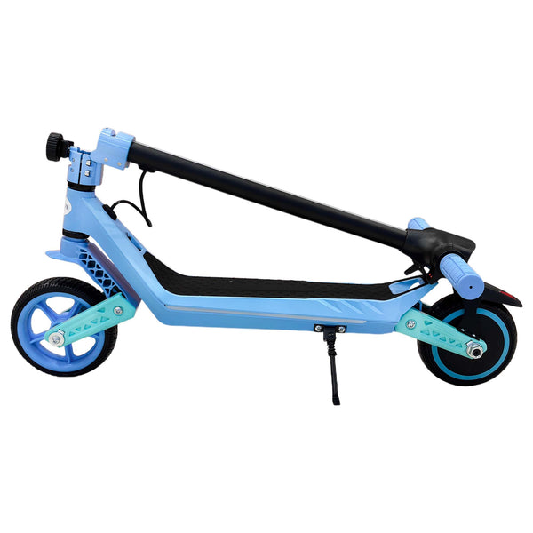 CRONY E72 Dual-Shock Electric Scooter for Kids, Blue, 150W Motor, 24V 2.6Ah Battery, 8-12KM/H Speed, 5-10KM Range, Front & Rear Suspension, LED Display, Easy Folding, 1 Year Motor Warranty