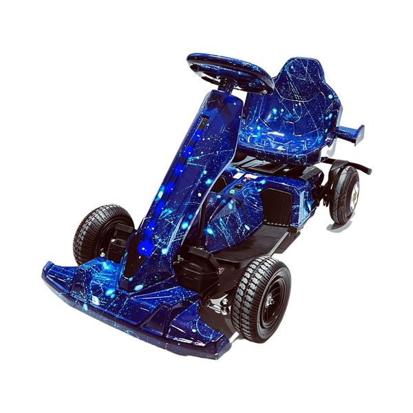 CRONY Electric go-kart Electric Go Kart 350W Motor 4 Wheels Ride On Kart with Steering Wheel LED Lights and Drift Function for Kids and Adults