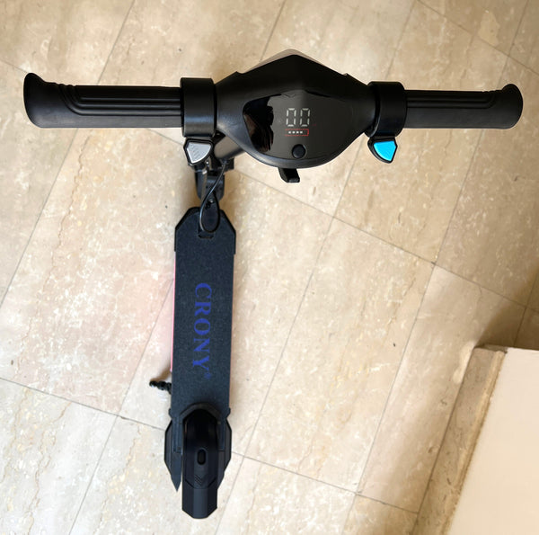 CRONY S32 Kids Foldable E-Scooter with LED Light Bar RGB Deck Lights & LED Display & E-Brake and E-Accelerator & Extended Footrest Supports Up to 100KG