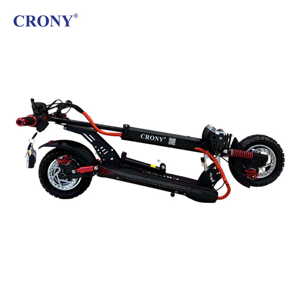 CRONY V10 Big Display+Seat Electric Scooter 1200W Motor 48V/14AH Battery 25-35KM Range Disc Brakes Front/Rear Suspension
