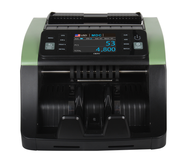 CRONY N66B Money Counting Machine with Rechargeable Battery, Professional Cash Counter, 3.5" TFT Display, 1000 Bills/Min, Automatic Currency Recognition, Mixed Denomination Counting, UV MG IR Counterfeit Detection, Business Use