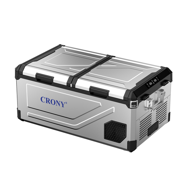 CRONY M75 Portable Car Refrigerator Freezer, 75L Dual Zone Electric Cooler, AC/DC 12V/24V Car Fridge, -20°C to 20°C Temperature Range, Dual Temperature Control, Dual USB & DC Ports, LED Control Panel, Portable Handle, Car Battery Protection**