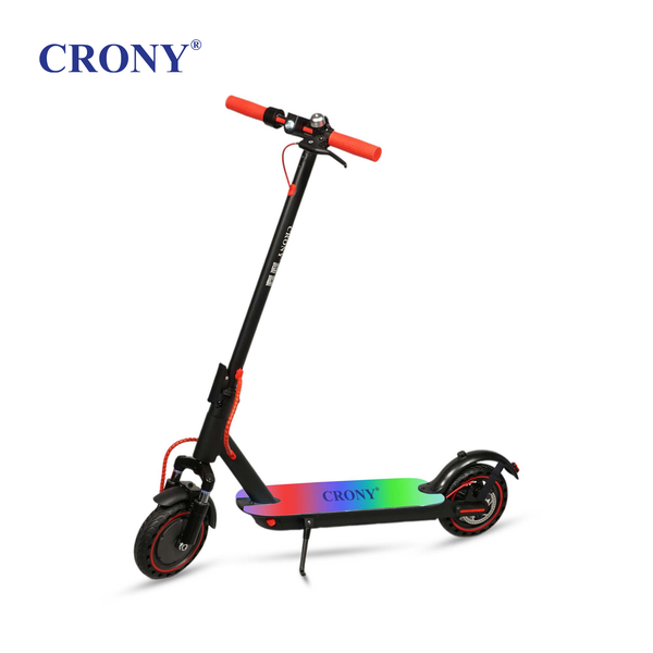 CRONY M365 Foldable Electric Scooter with Front Suspension & Durable Honeycomb Tires, 7-Colors LED Deck Lights, Lightweight Commuter Scooter for Adults & Kids, Smart App Control
