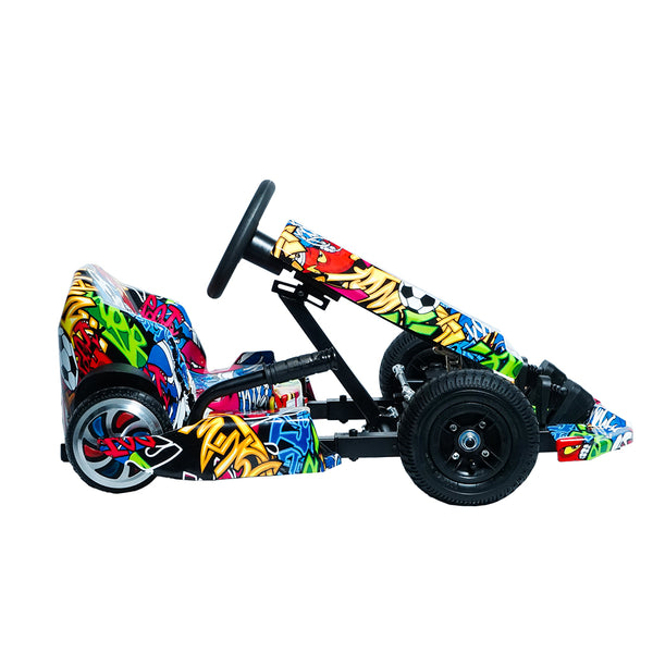 CRONY JL001-04 Kids Electric 4-Wheel Go-Kart Hand Brakes LED Light Wheels Electric Amusement Kart 250W Motor 15-20KM/H Speed Max Loading Weight 65KG Range 8-10KM(Street Dance)