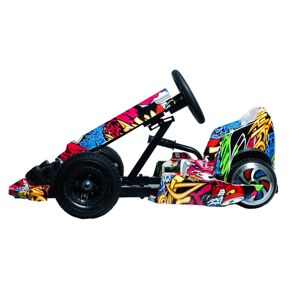 CRONY JL001-04 Kids Electric 4-Wheel Go-Kart Hand Brakes LED Light Wheels Electric Amusement Kart 250W Motor 15-20KM/H Speed Max Loading Weight 65KG Range 8-10KM(Street Dance)